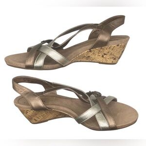 Life Stride metallic cork wedge sandal, 10